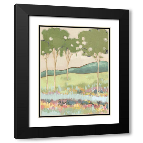 Shades of Trees I Black Modern Wood Framed Art Print with Double Matting by Wang, Melissa