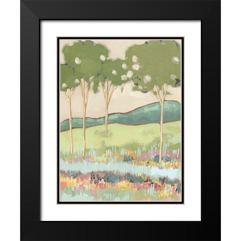 Shades of Trees I Black Modern Wood Framed Art Print with Double Matting by Wang, Melissa