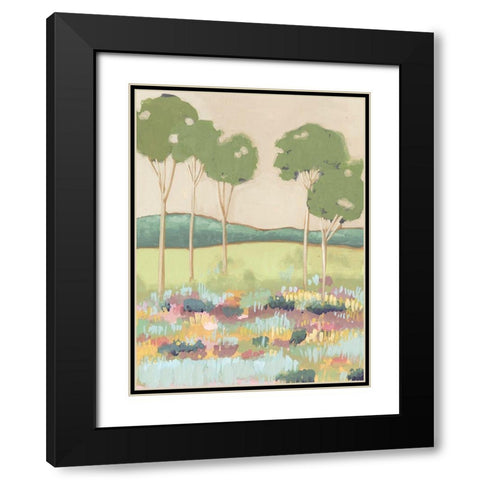 Shades of Trees II Black Modern Wood Framed Art Print with Double Matting by Wang, Melissa