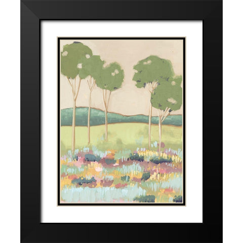 Shades of Trees II Black Modern Wood Framed Art Print with Double Matting by Wang, Melissa