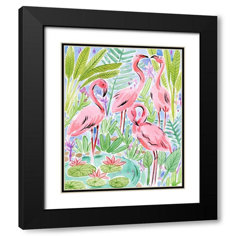 Wild Swimming I Black Modern Wood Framed Art Print with Double Matting by Wang, Melissa