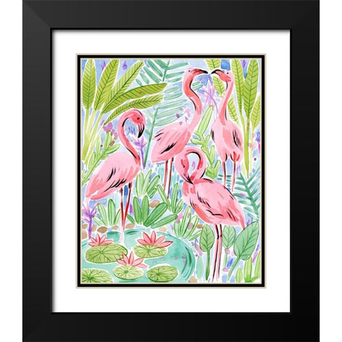 Wild Swimming I Black Modern Wood Framed Art Print with Double Matting by Wang, Melissa