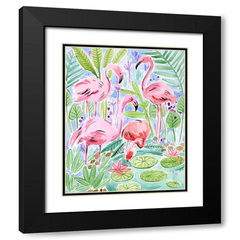 Wild Swimming II Black Modern Wood Framed Art Print with Double Matting by Wang, Melissa