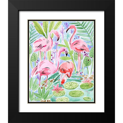 Wild Swimming II Black Modern Wood Framed Art Print with Double Matting by Wang, Melissa