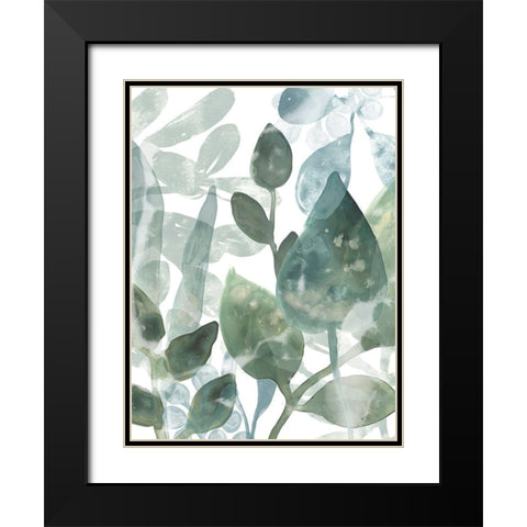 Aquatic Leaves I Black Modern Wood Framed Art Print with Double Matting by Vess, June Erica