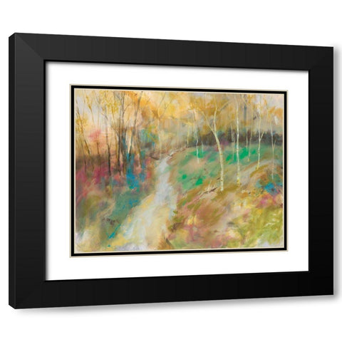 Wooded Pathway I Black Modern Wood Framed Art Print with Double Matting by Joy, Julie
