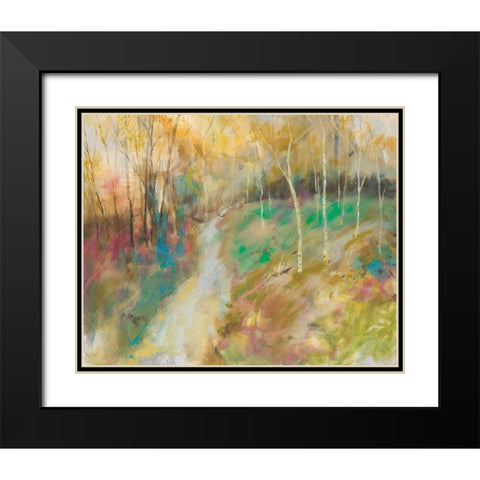 Wooded Pathway I Black Modern Wood Framed Art Print with Double Matting by Joy, Julie