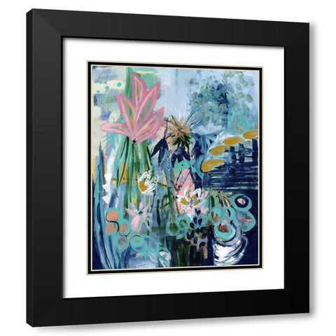 Opulent Floral Strokes II Black Modern Wood Framed Art Print with Double Matting by Daavettila, Tara