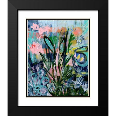 Opulent Floral Strokes IV Black Modern Wood Framed Art Print with Double Matting by Daavettila, Tara