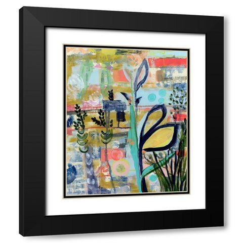 Opulent Floral Strokes V Black Modern Wood Framed Art Print with Double Matting by Daavettila, Tara