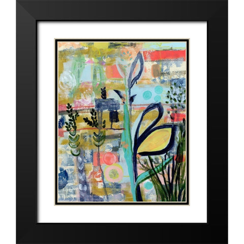 Opulent Floral Strokes V Black Modern Wood Framed Art Print with Double Matting by Daavettila, Tara