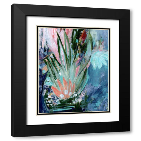 Opulent Floral Strokes VI Black Modern Wood Framed Art Print with Double Matting by Daavettila, Tara