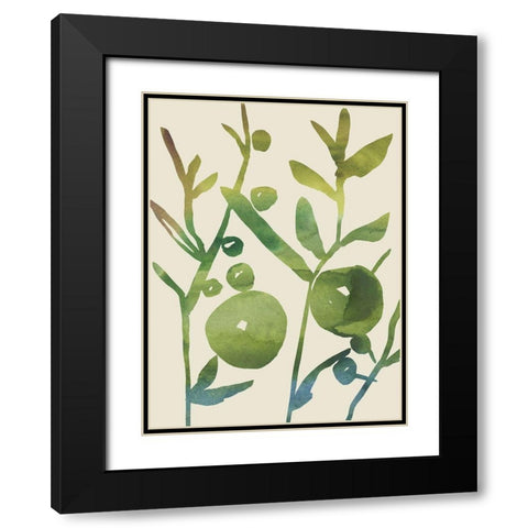 Spring Sprig I Black Modern Wood Framed Art Print with Double Matting by Zarris, Chariklia