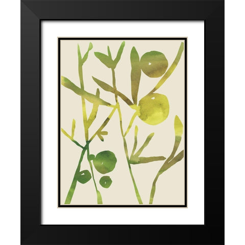 Spring Sprig III Black Modern Wood Framed Art Print with Double Matting by Zarris, Chariklia