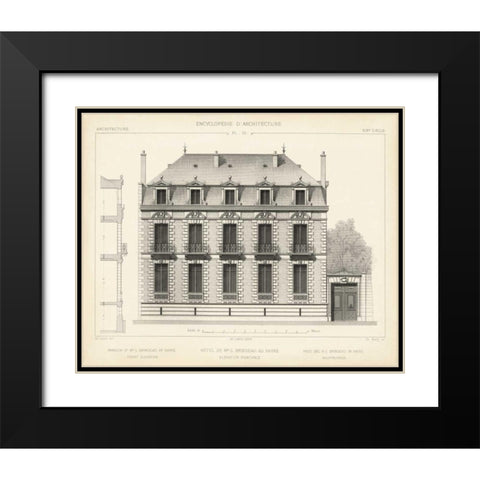 French Facade II Black Modern Wood Framed Art Print with Double Matting by Vision Studio
