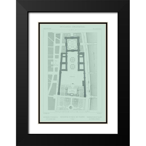 Mint and Slate Garden Plan I Black Modern Wood Framed Art Print with Double Matting by Vision Studio