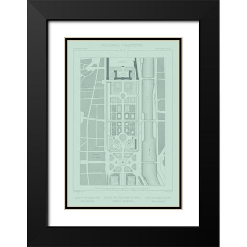 Mint and Slate Garden Plan II Black Modern Wood Framed Art Print with Double Matting by Vision Studio