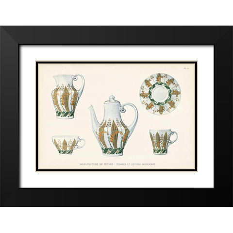 Sevres Porcelain Collection III Black Modern Wood Framed Art Print with Double Matting by Vision Studio