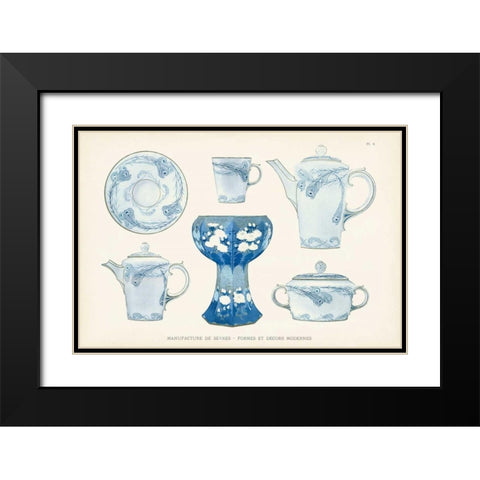Sevres Porcelain Collection IV Black Modern Wood Framed Art Print with Double Matting by Vision Studio