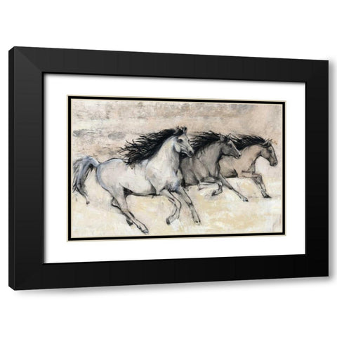 Horses in Motion II Black Modern Wood Framed Art Print with Double Matting by OToole, Tim
