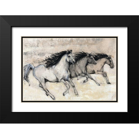 Horses in Motion II Black Modern Wood Framed Art Print with Double Matting by OToole, Tim