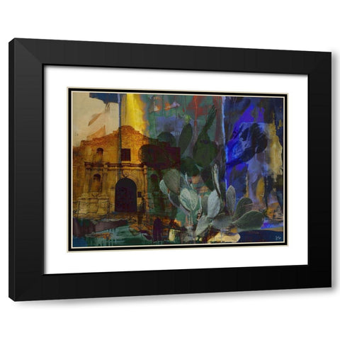 36x48 San Antonio Collage (ASH) Black Modern Wood Framed Art Print with Double Matting by Jasper, Sisa