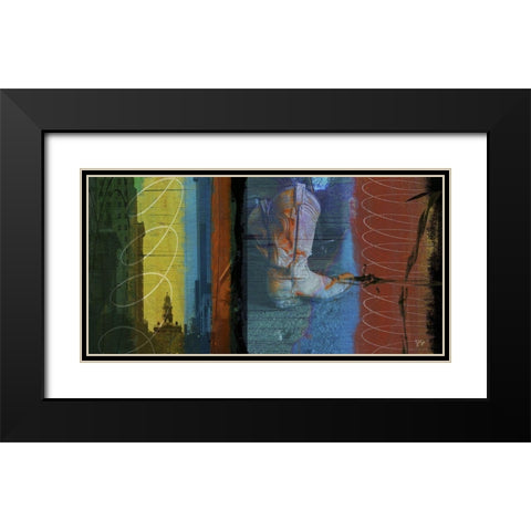 36x72 Boot Collage (ASH) Black Modern Wood Framed Art Print with Double Matting by Jasper, Sisa