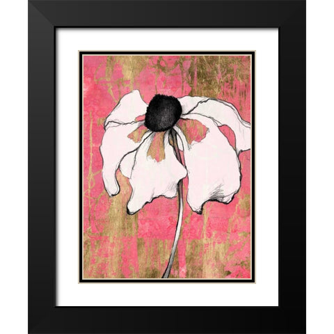 Acid Floral I Black Modern Wood Framed Art Print with Double Matting by Goldberger, Jennifer