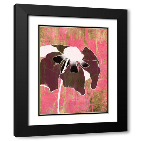 Acid Floral II Black Modern Wood Framed Art Print with Double Matting by Goldberger, Jennifer