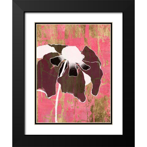 Acid Floral II Black Modern Wood Framed Art Print with Double Matting by Goldberger, Jennifer