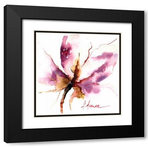 Blooms Hermanas I Black Modern Wood Framed Art Print with Double Matting by Herrera, Leticia