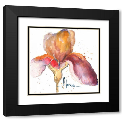 Blooms Hermanas III Black Modern Wood Framed Art Print with Double Matting by Herrera, Leticia