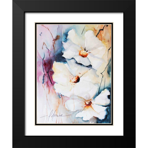 Blooms Aquas I Black Modern Wood Framed Art Print with Double Matting by Leticia Herrera