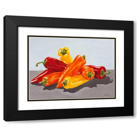 Pepper Collection I Black Modern Wood Framed Art Print with Double Matting by Miller, Dianne