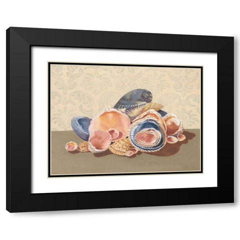 Shell Collection I Black Modern Wood Framed Art Print with Double Matting by Miller, Dianne