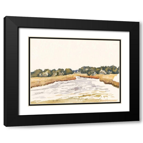 Minimalist Coastline II Black Modern Wood Framed Art Print with Double Matting by Miller, Dianne