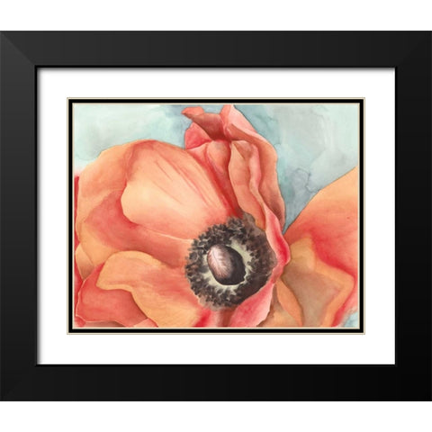 Watercolor Poppy I Black Modern Wood Framed Art Print with Double Matting by Meagher, Megan