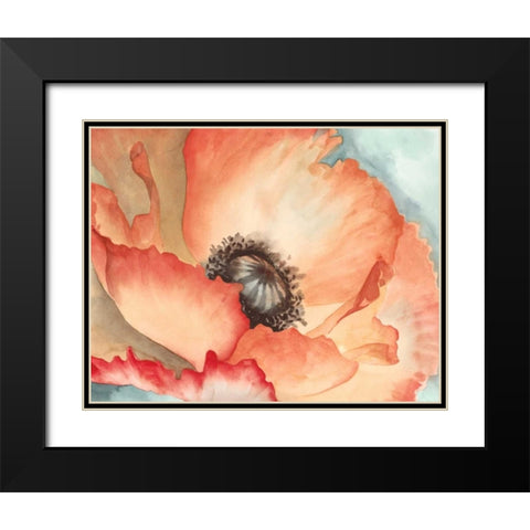 Watercolor Poppy II Black Modern Wood Framed Art Print with Double Matting by Meagher, Megan