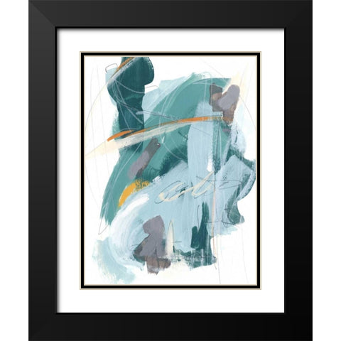 Rhythm Rhapsody IV Black Modern Wood Framed Art Print with Double Matting by Vess, June Erica