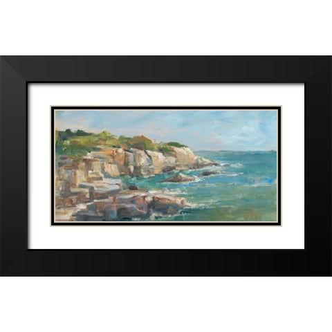 Impasto Ocean View I Black Modern Wood Framed Art Print with Double Matting by Harper, Ethan