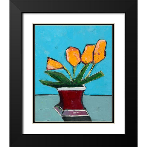 Graphic Vase of Flowers III Black Modern Wood Framed Art Print with Double Matting by Altug, Mehmet
