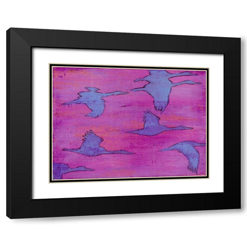 Flying Silhouettes I Black Modern Wood Framed Art Print with Double Matting by Altug, Mehmet
