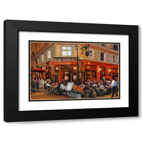 Bistro I Black Modern Wood Framed Art Print with Double Matting by OToole, Tim
