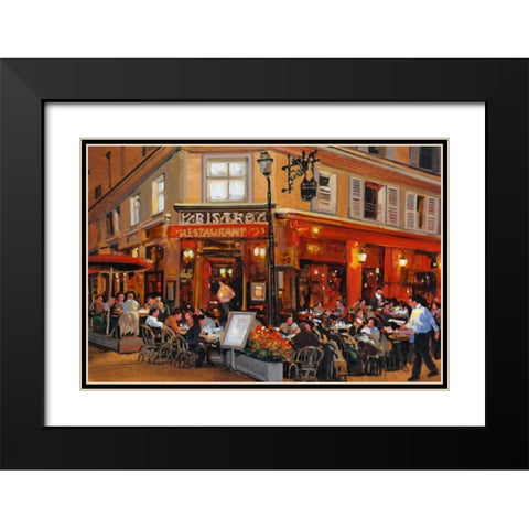 Bistro I Black Modern Wood Framed Art Print with Double Matting by OToole, Tim