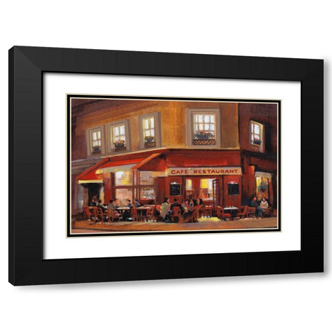 Bistro II Black Modern Wood Framed Art Print with Double Matting by OToole, Tim