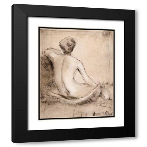 Neutral Nude Study I Black Modern Wood Framed Art Print with Double Matting by OToole, Tim