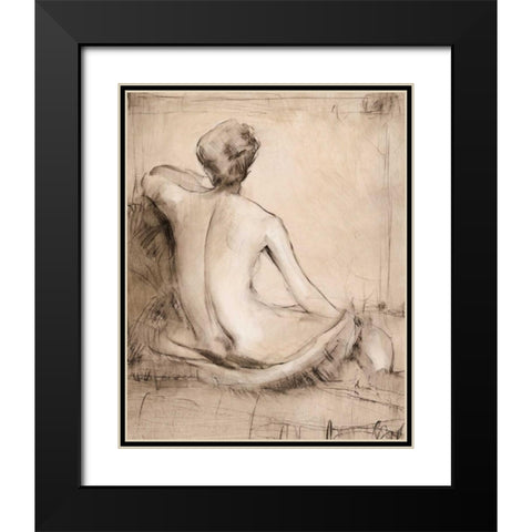 Neutral Nude Study I Black Modern Wood Framed Art Print with Double Matting by OToole, Tim