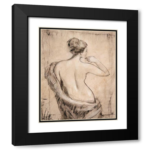 Neutral Nude Study II Black Modern Wood Framed Art Print with Double Matting by OToole, Tim