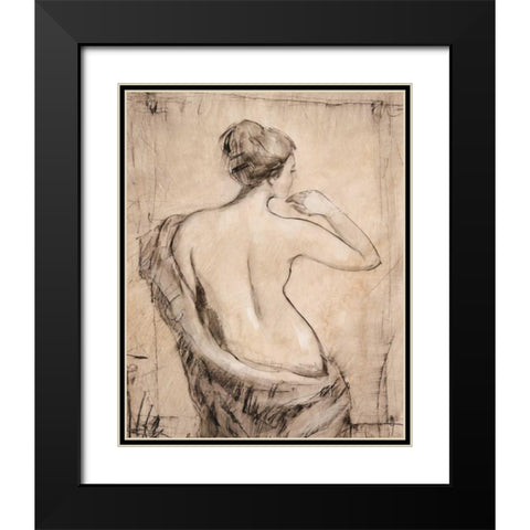 Neutral Nude Study II Black Modern Wood Framed Art Print with Double Matting by OToole, Tim