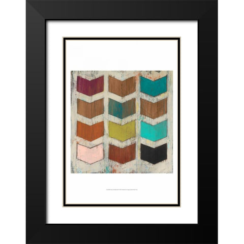 Chevron Matrix III Black Modern Wood Framed Art Print with Double Matting by Vess, June Erica